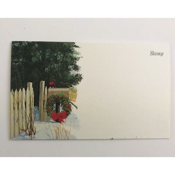 Christmas Noteables 12 Fold Over Greeting Holiday Note Cards Winter Wreath Vinta - Picture 5 of 8